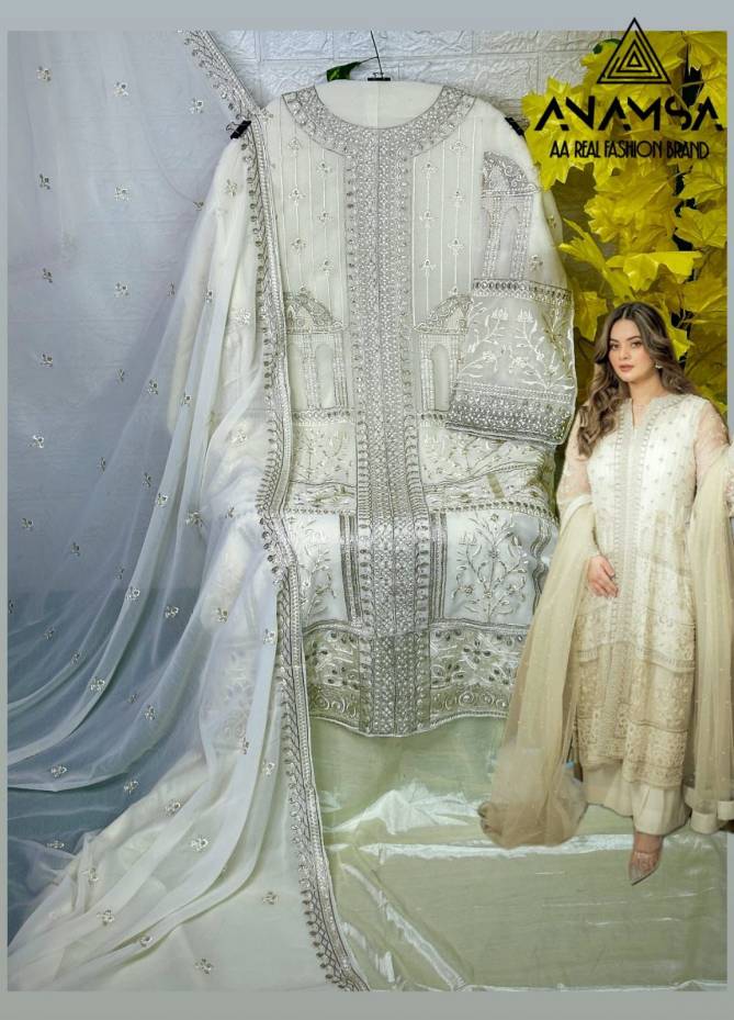 Anamsa 409 Embroidery Wedding Wear Georgette Pakistani Suits Wholesalers In Delhi

